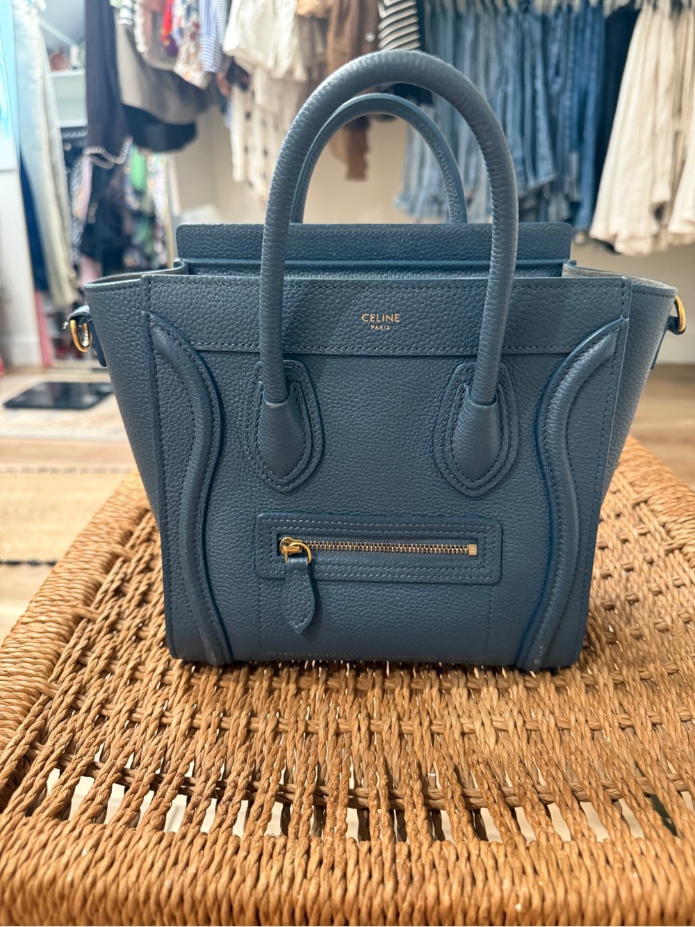 Celine Navy Mini Luggage Tote β Navy Leather Mini Bag